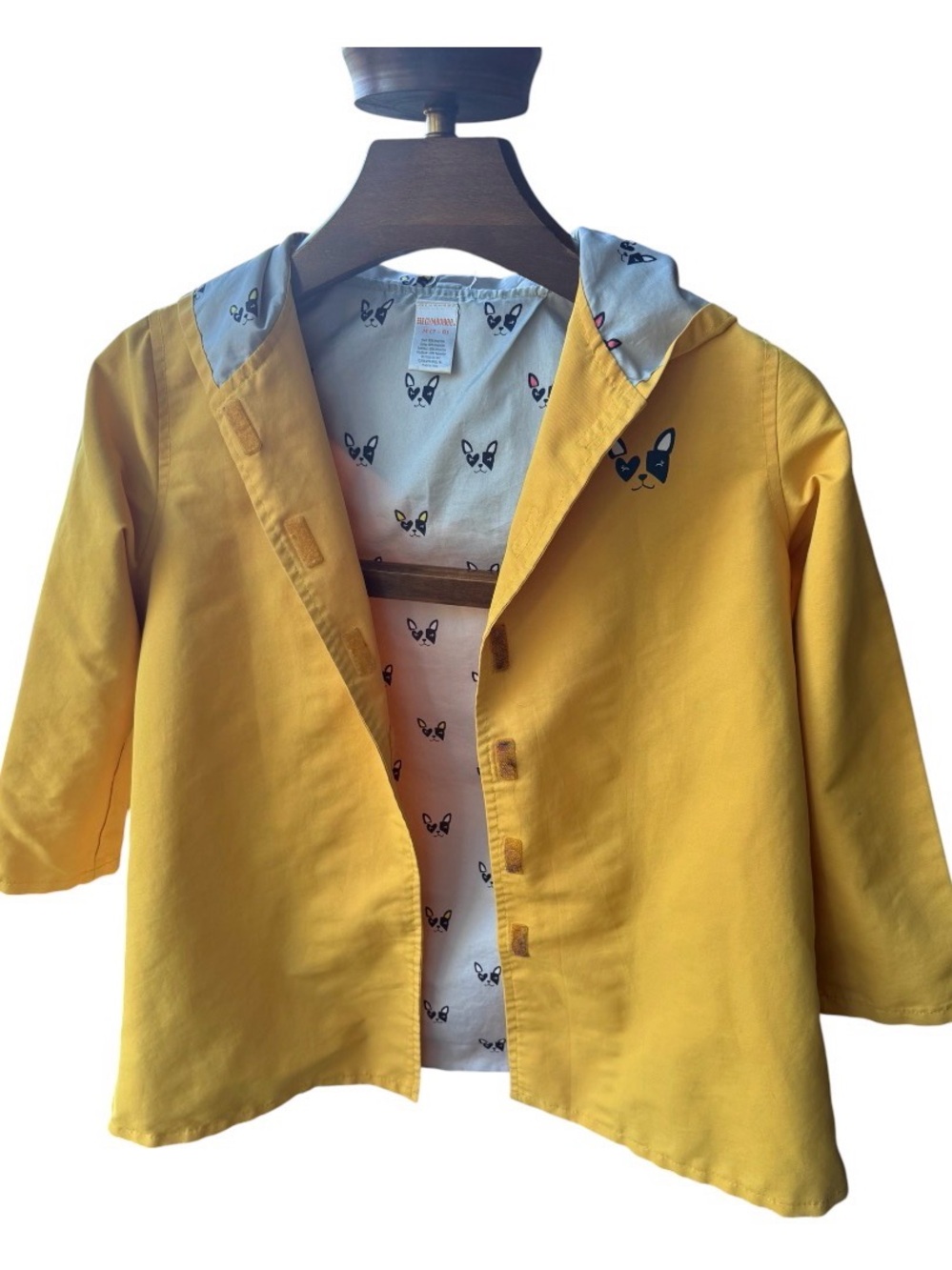 Gymboree Yellow Hooded Raincoat with Dog Detail size 7 / 8